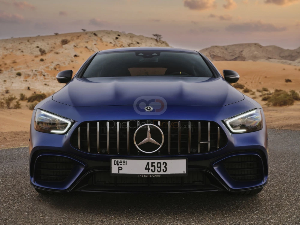 Azul Mercedes Benz AMG GT 63 2020 for rent in Abu Dhabi 5